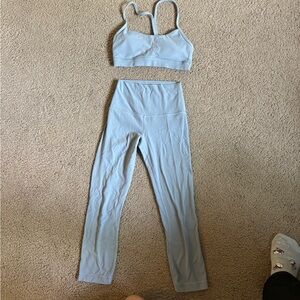 Lululemon Blue Sports Bra and Leggings Set